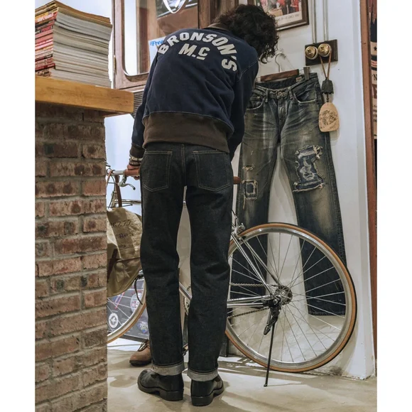 NON STOCK 15oz Raw Denim Selvedge Jeans Regular Fit Straight Rigid Version 34x34 - Picture 9 of 14